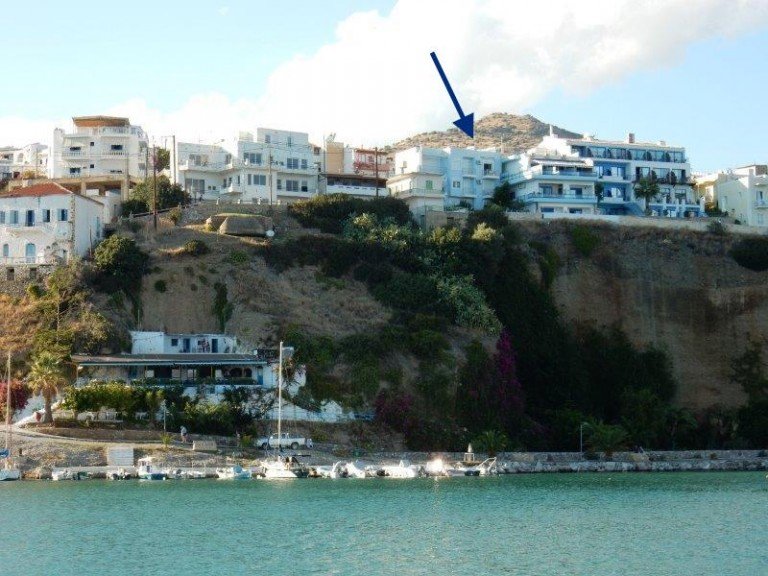 Hausansicht Agia Galini Haus Hotel auf Kreta mit Meerblick