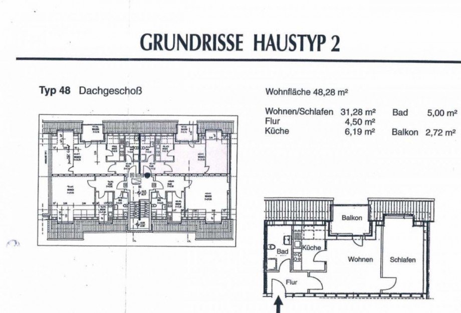 Grundrisse Dachgeschosswohnung Neustadt-Glewe