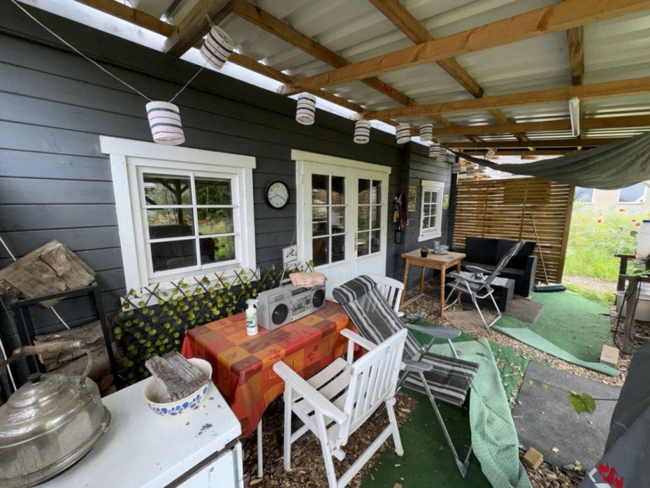 Terrasse Blockhaus Haus Neese