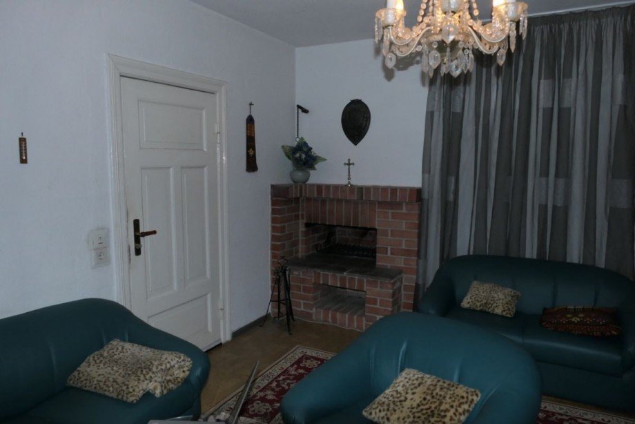 Wohnzimmer mit offenen Kamin Einfamilienhaus Grabow